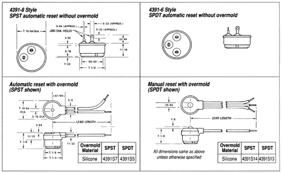 Klixon 4391 Configurations